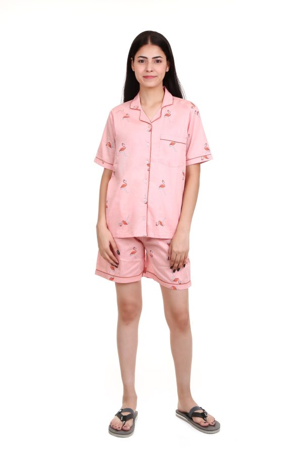 Flamingo Print Short Set