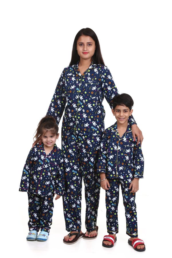 Universe Print Night Suit Family Set