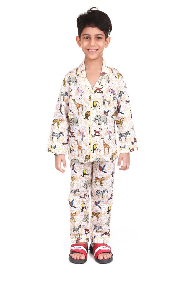 Jungle Print Night Suit for Boy's