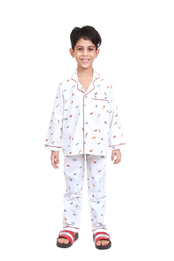 Animal Print Night Suit for Boy's