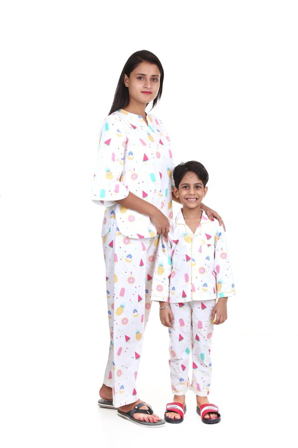 Ice Cream Print Night Suit Combo