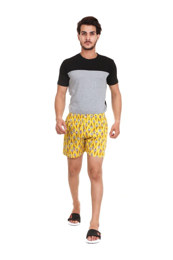 Yellow Ice Cream Print Boxer For Men's