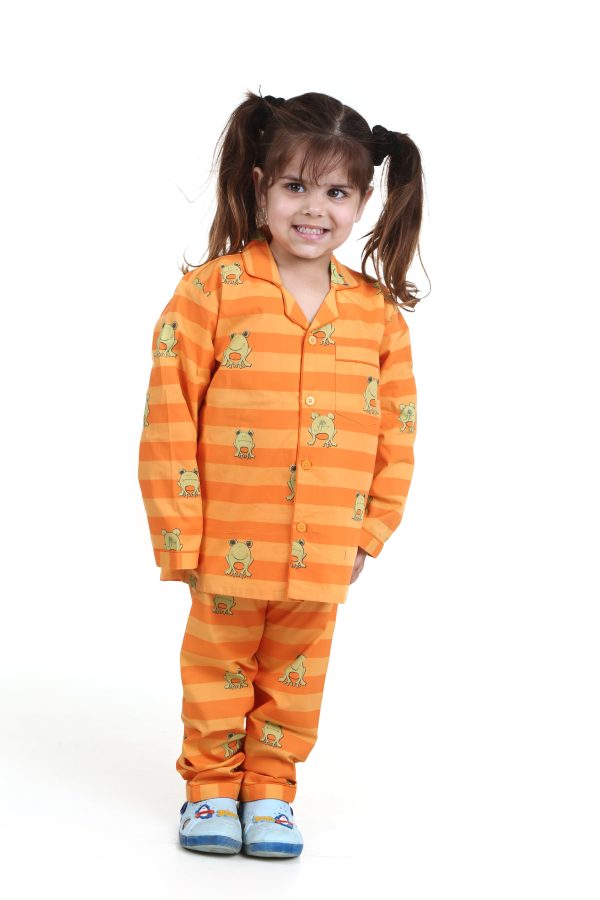 Toad Print Night Suit For Girl's