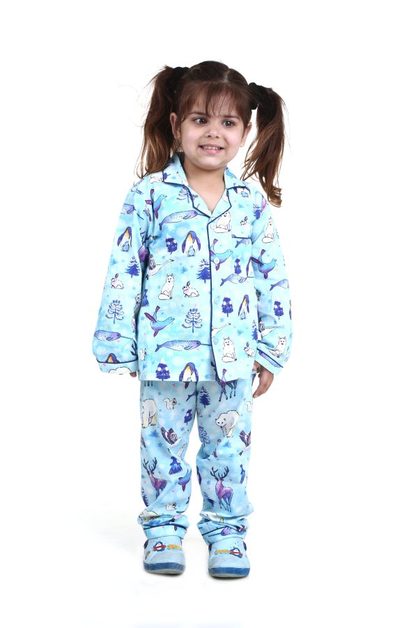 Animal Print Night Suit For Girl's