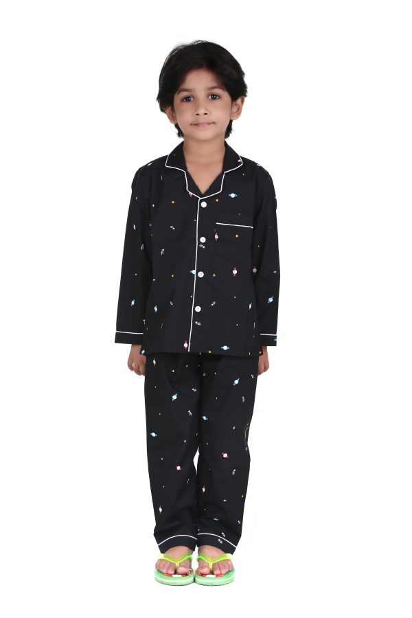 Space consellation Print Full Sleeves Night Suit for kids