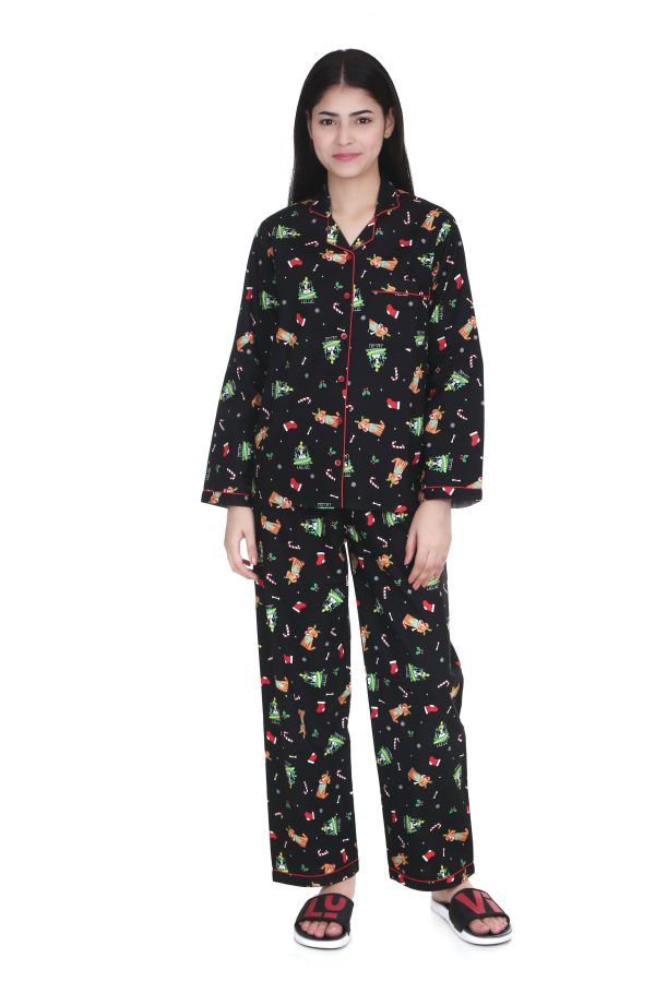 Jubby Dubby Print Full Sleeves Night Suit for Women's